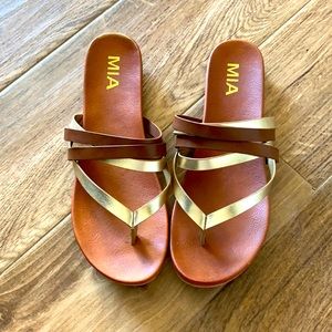 Mia Gold Strappy Sandals